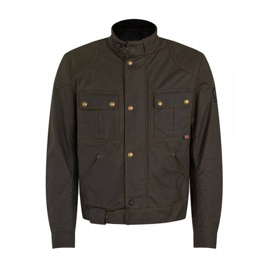 Belstaff Brooklands 2.0 Waxed Cotton Jacket - Olive Green