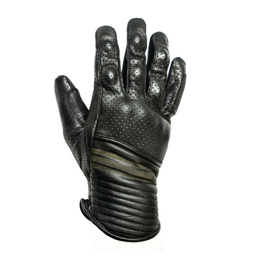 Helstons Corporate Perforated Leather Gloves - Black