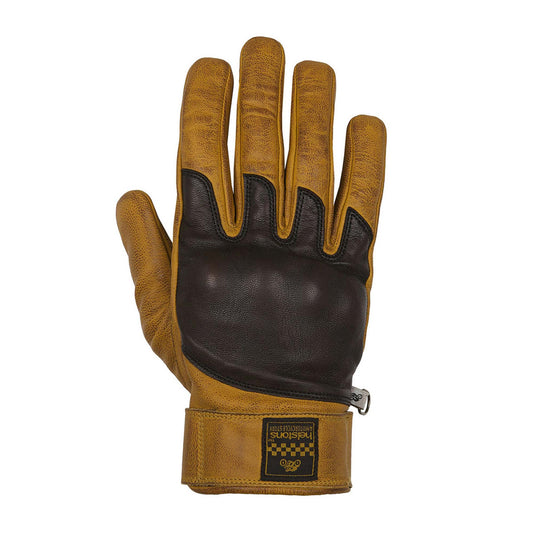 Helstons Wolf Leather Gloves - Gold / Brown