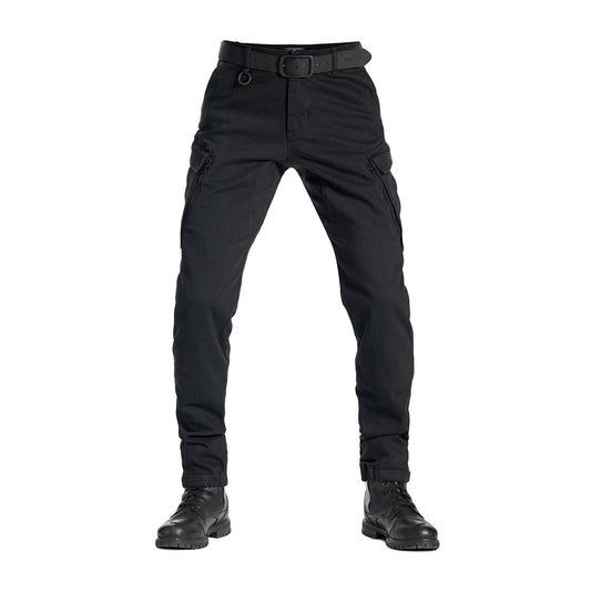 Pando Moto Mark Kev 01 Tapered Fit Cargo Trousers - Black