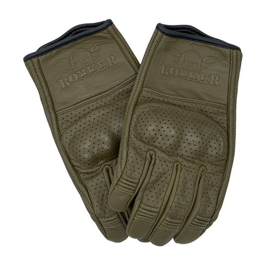 Rokker Tucson Perforated Gloves - Olive