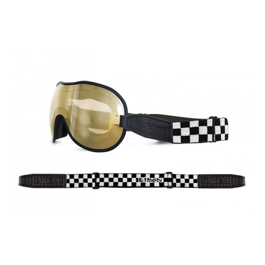 Ethen Cafe Racer Goggles - Black / White Checker